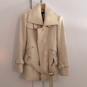 Winter white womens pea coat